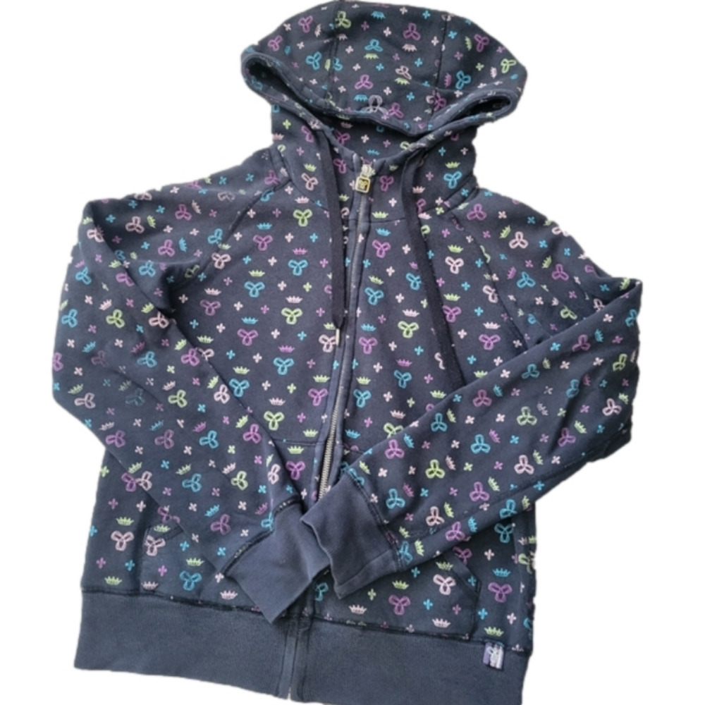 TNA Logo Print Black Zip Up Hoodie sz XS - Great Condition